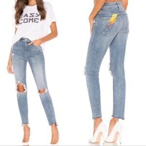 MOTHER Denim The Stunner Ankle Step Fray Jean in Helter Skelter Size 31
